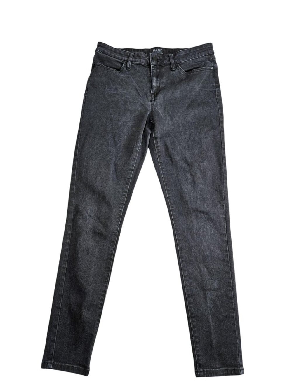 A.n.a Jegging Jeans Womens 10 Gray Charcoal Wash Mid Rise Stretch Denim‎ Slim